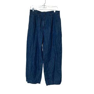 J. Crew Blue Denim Wide-Leg Comfort Elastic Waistband Lightweight Women's Pants